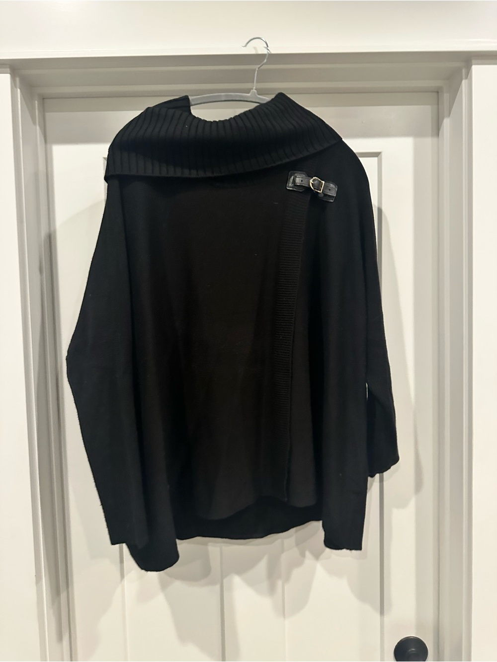 Calvin Klein Black Cowl Neck Sweater with Buckle Detail